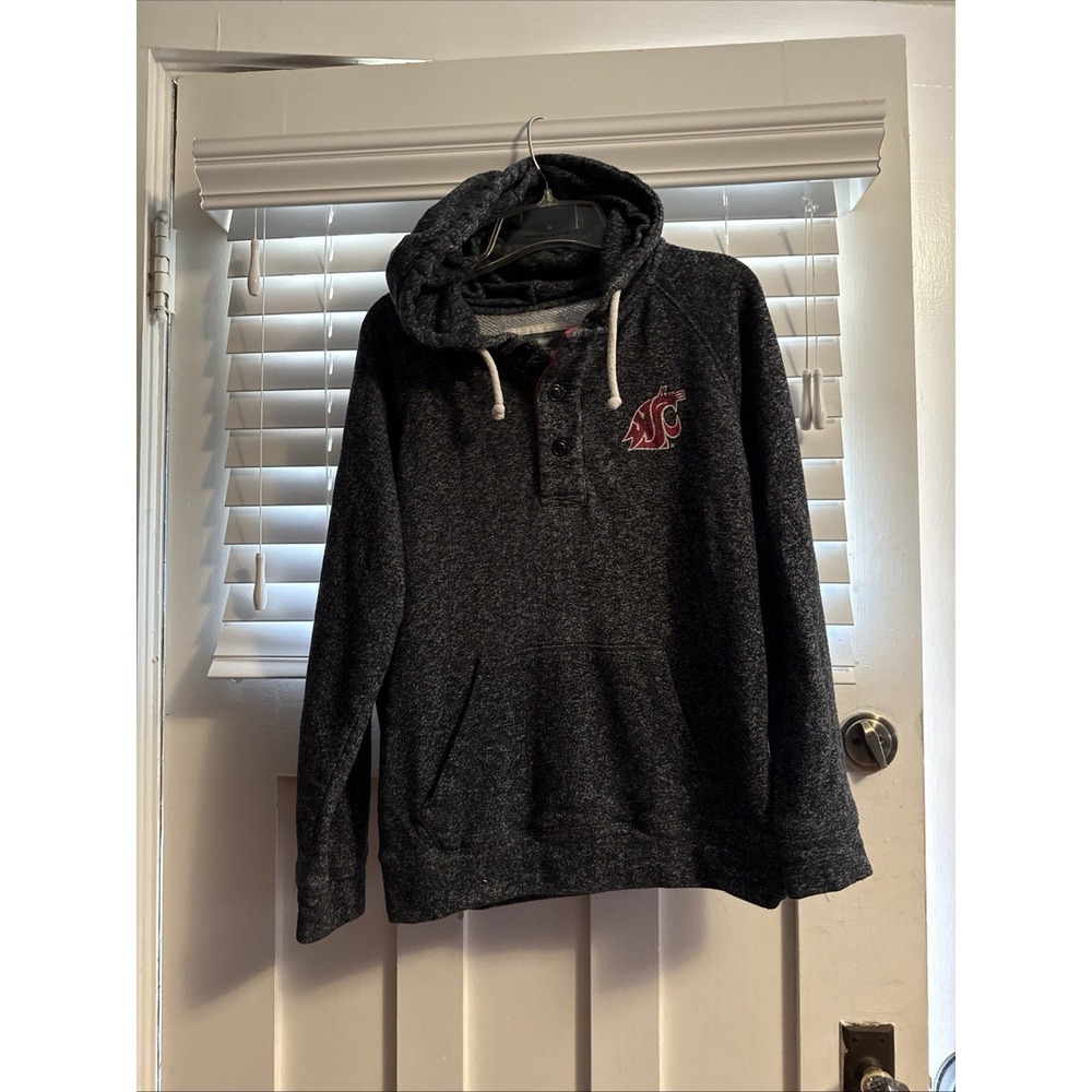 WSC UNISEX Colosseum Hoodie, BLK/ Wht Tweed 3 Bottom Up To Collar Front Pouch M